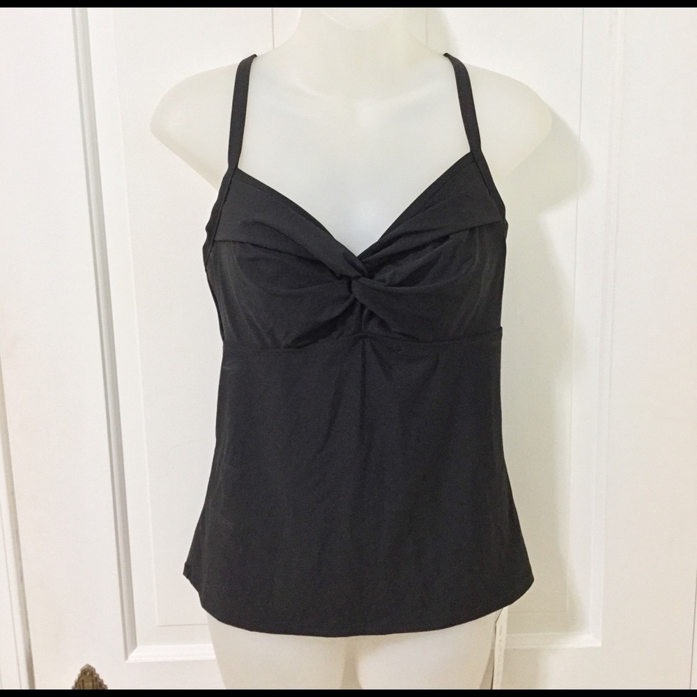 Athleta Twist Up Tankini Top Black New